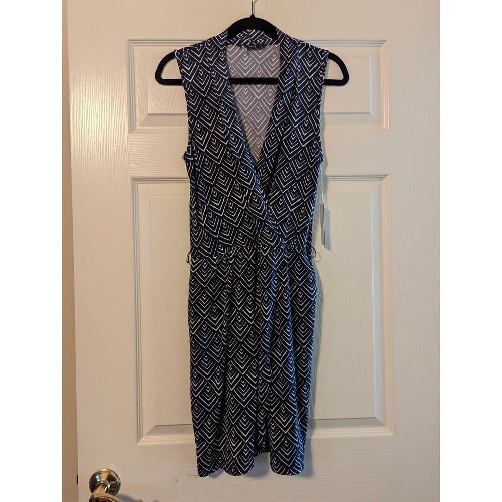 TART Wrap Jersey Modal Black White Sleeveless Tribal Dress Size XS BNWT Pockets!